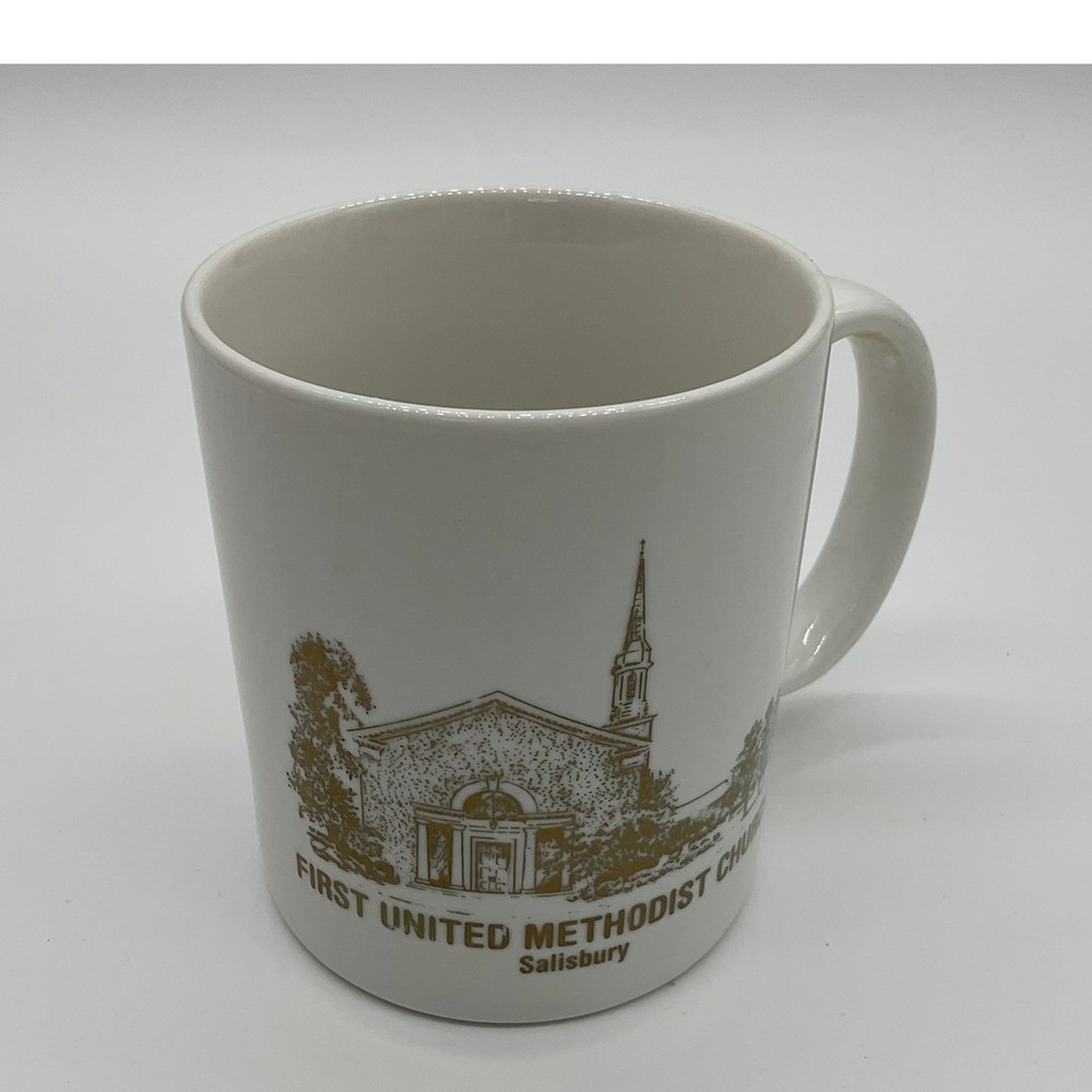 Linyi Silver Phoenix First United Methodist Church Mug White Gold Salisbury Gift